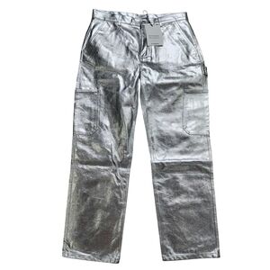 NWT Pull & Bear Silver Loose Fit Jeans Size 10